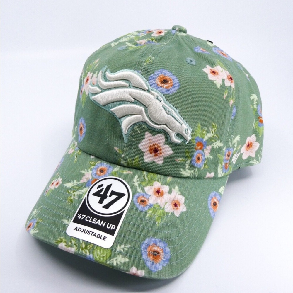 47 Brand Green Floral Denver Broncos Adjustable Women's Cap